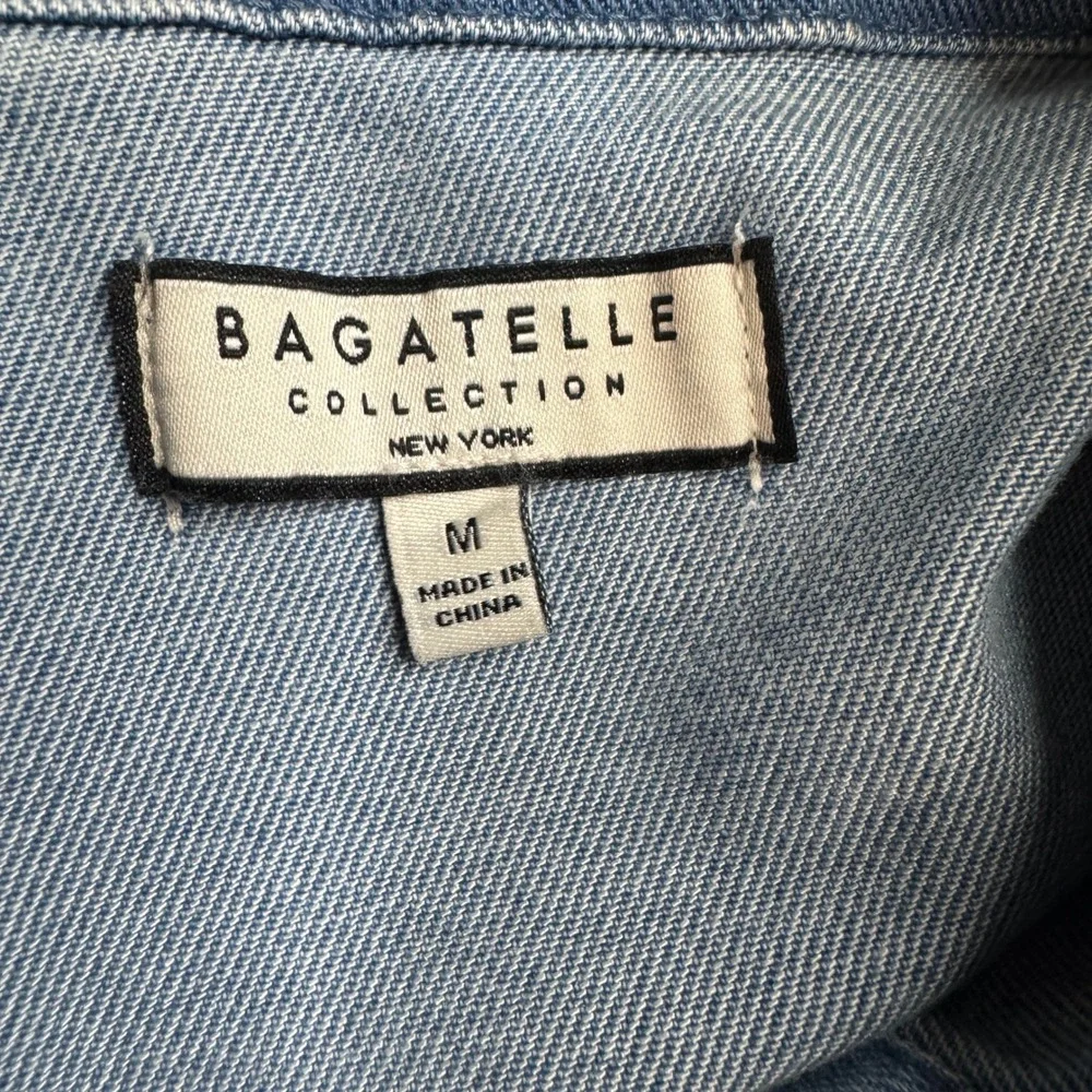 Bagatelle Collection Medium Wash Denim Puff Sleeve Snap Front Shirt Jacket‎ M